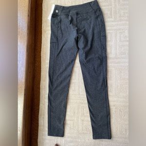 Zella Girl Soft Pocket Leggings Size Big Kid Large(10-12) Color Heather BLACK
